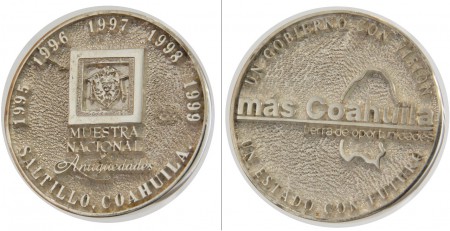 30 eur  Medalla Mexico Muestra  Nacional De Antiguedades  Plata 925  29,5 gr